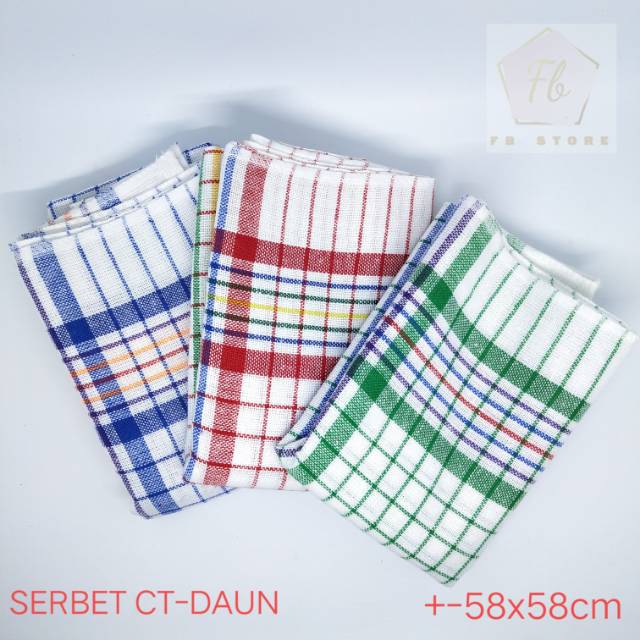 Serbet Kotak Ct-daun +-58x58cm Warna Random