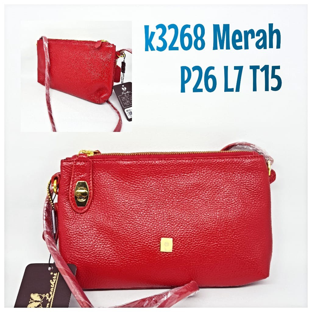 Tas Kulit Papillon Original K3268 Merah