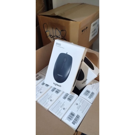 Mouse Usb Logitech B100 Garansi Resmi/Original Asli