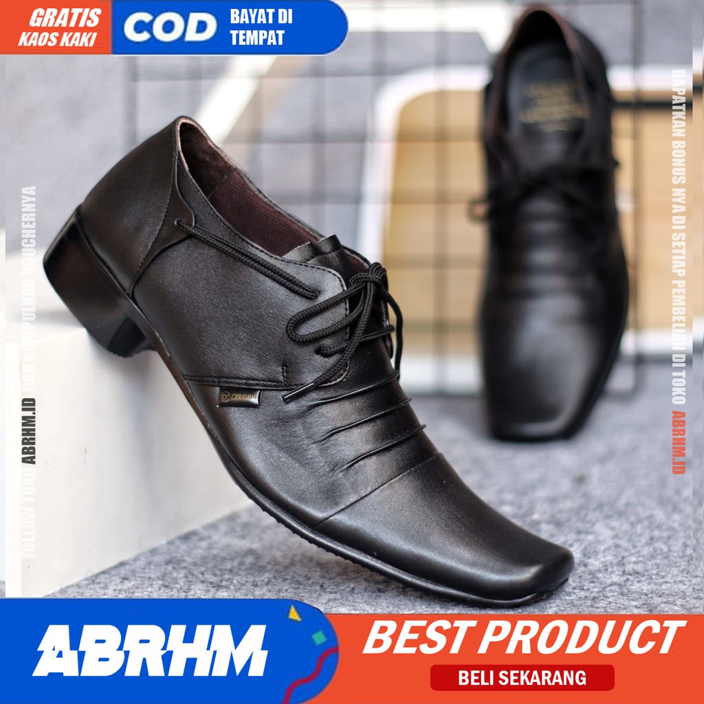 ABRHM x REMPEL Sepatu Formal Pria Sepatu Pantofel  Sepatu Pria Casual Kulit Asli Sepatu Kasual Oxford Kerja Kantor Kuliah Kondangan Gaya Keren Kekinian Original Murah Terlaris