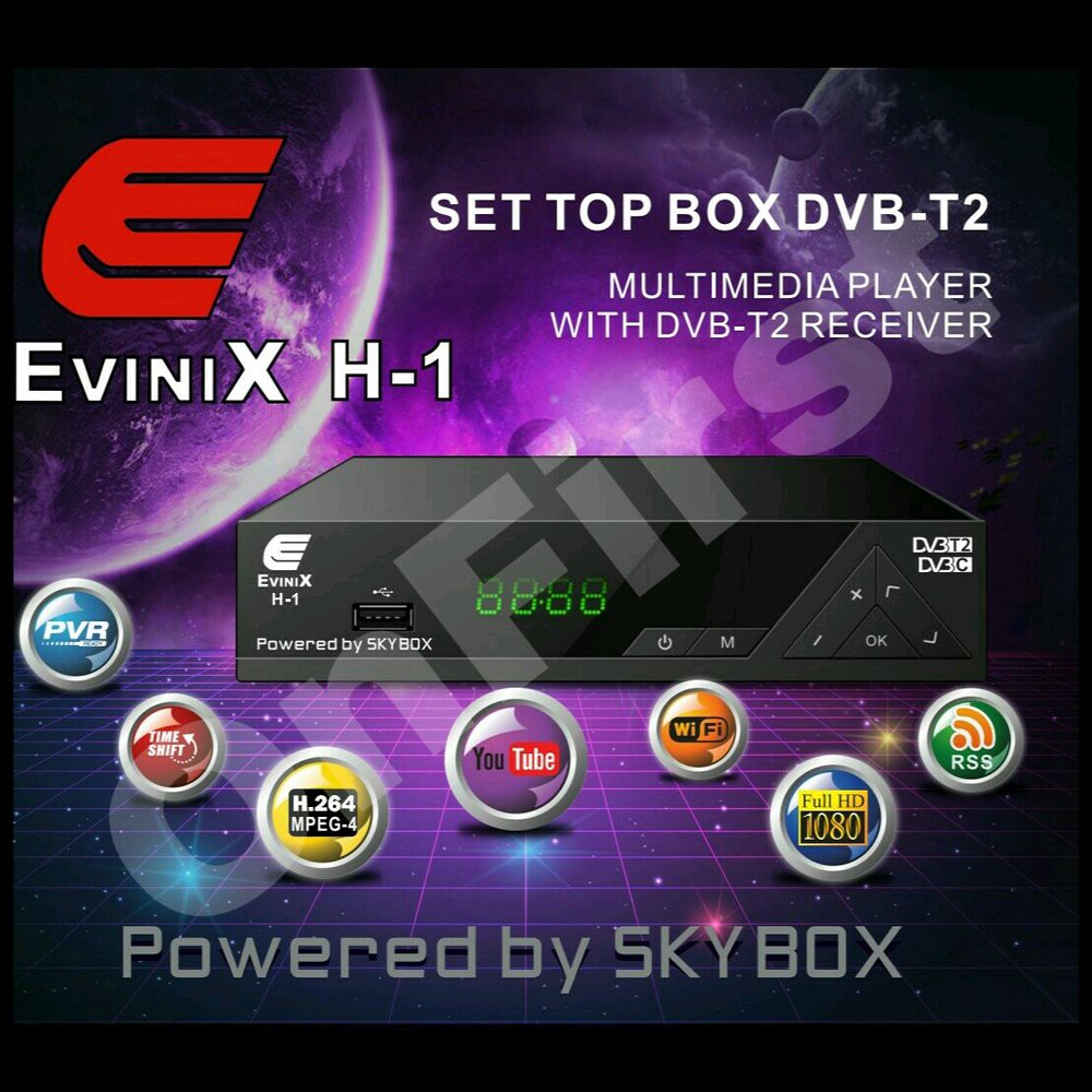 EVINIX DVBT2 Set Top Box TV Digital Powered By Skybox