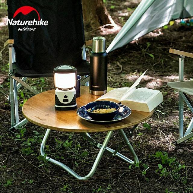 MEJA LIPAT BAMBU BULAT NATUREHIKE NH19JJ003 // MEJA CAMPING NATUREHIKE