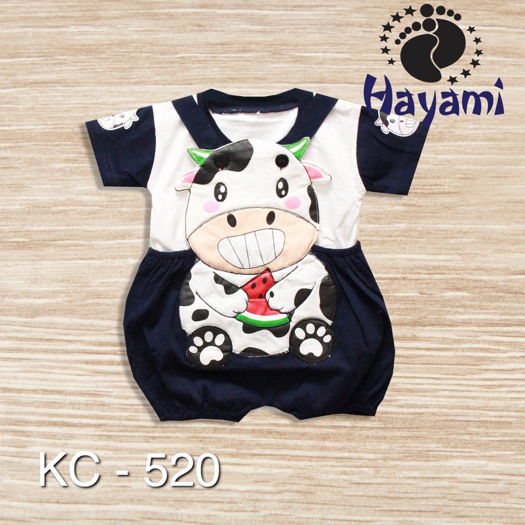 Baju bayi kodok sapi cow jumpsuit cow