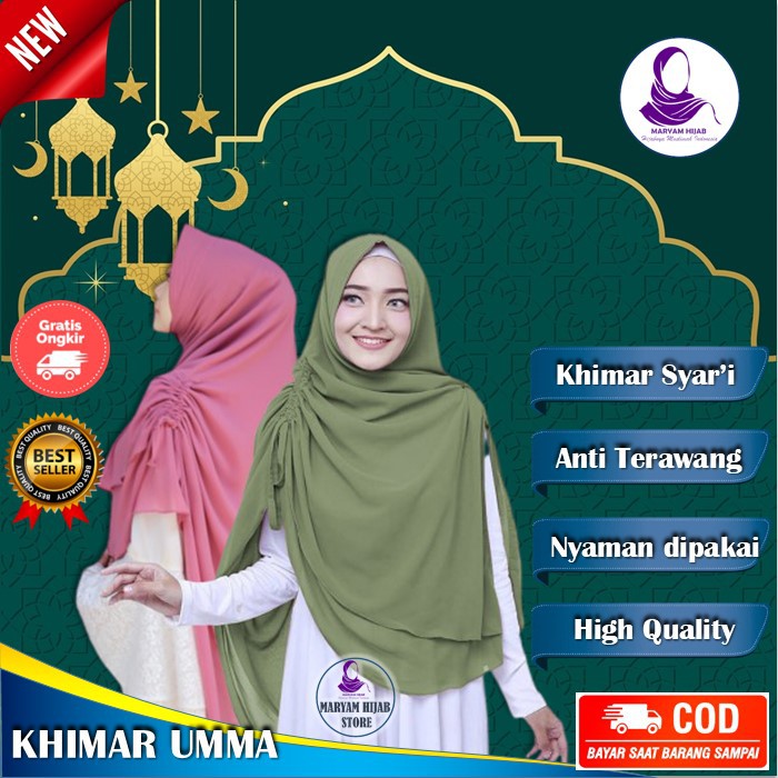 Hijab Instan Khimar Instant Kerudung Krudung Syari Syar i Syar'i 2 Layer Ceruty Ceruti Babydoll Umma
