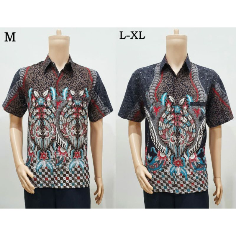 Kemeja Batik Big Size 4L-5L Ukuran Besar Baju Hem Batik Jumbo Lengan Panjang Seragam NDR-AB