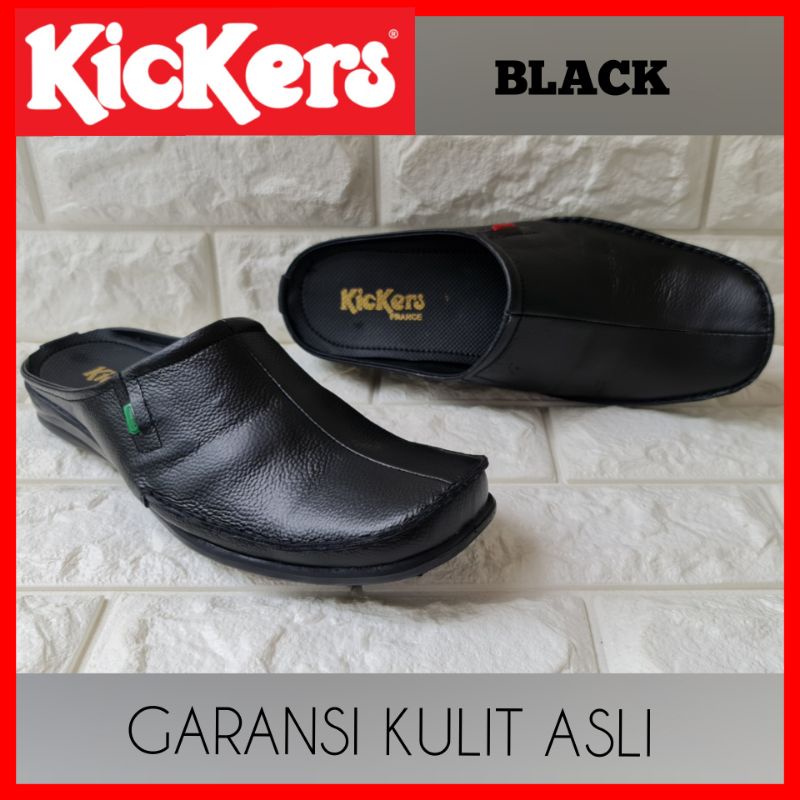 SANDAL PRIA SELOP KICKERS BUSTONG KULIT ASLI / SENDAL COWOK FORMAL RESMI PROMO / SANDAL WEDDING ADAT ASLI KULIT