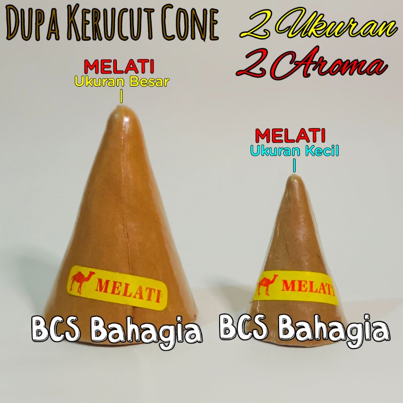 Hio Dupa Tumpeng Kerucut Cone Warna Coklat Aroma Wangi Cendana &amp; Melati Tersedia 2 Ukuran Kecil Dan Besar / Cones Incense Harum Aromatherapy