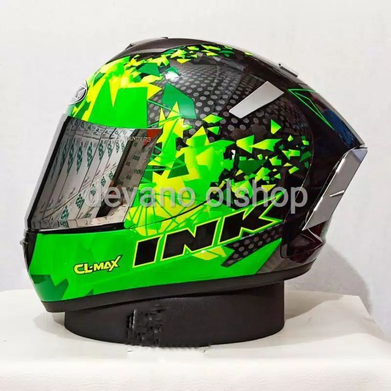 HELM INK CL-MAX PAKET GANTENG VISOR IRIDIUM (include visor ori)-#6 black/green