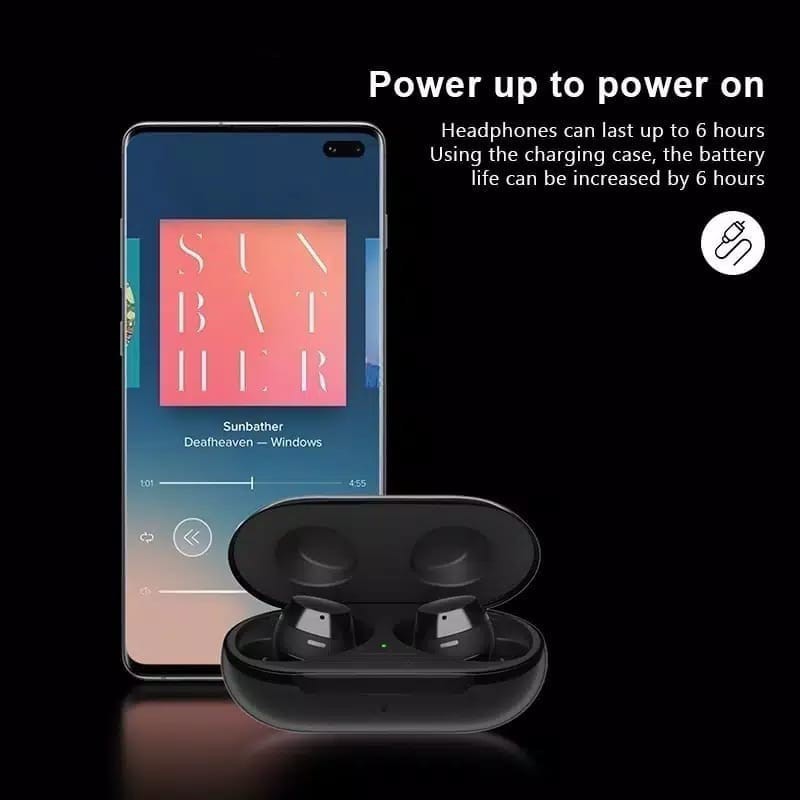 Headset Bluetooth Buds Plus R175 Wireless Charger Super Bass