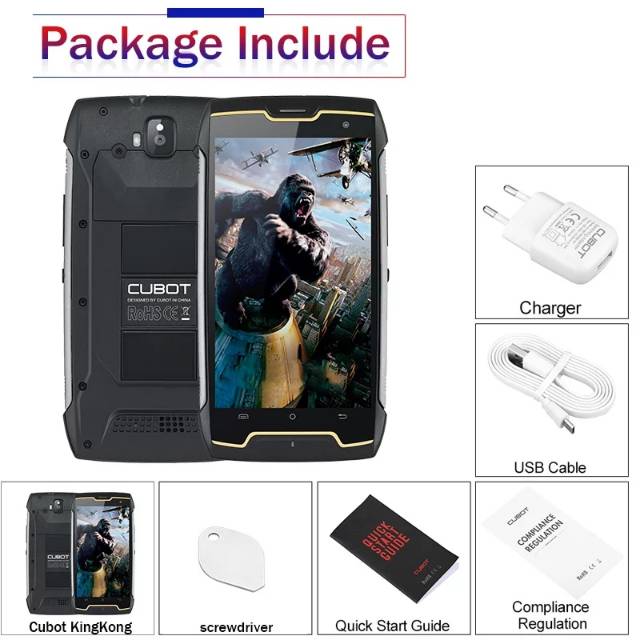 Smartphone android cubot kingkong  Dustproof Shockproof Cellular MT6580 Quad Core 5.0 Inch 4400mAh