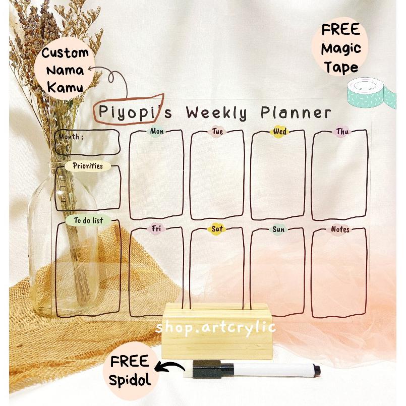 

[(BAYAR DITEMPAT) Custom Acrylic Weekly Planner / To Do List / Monthly Planner