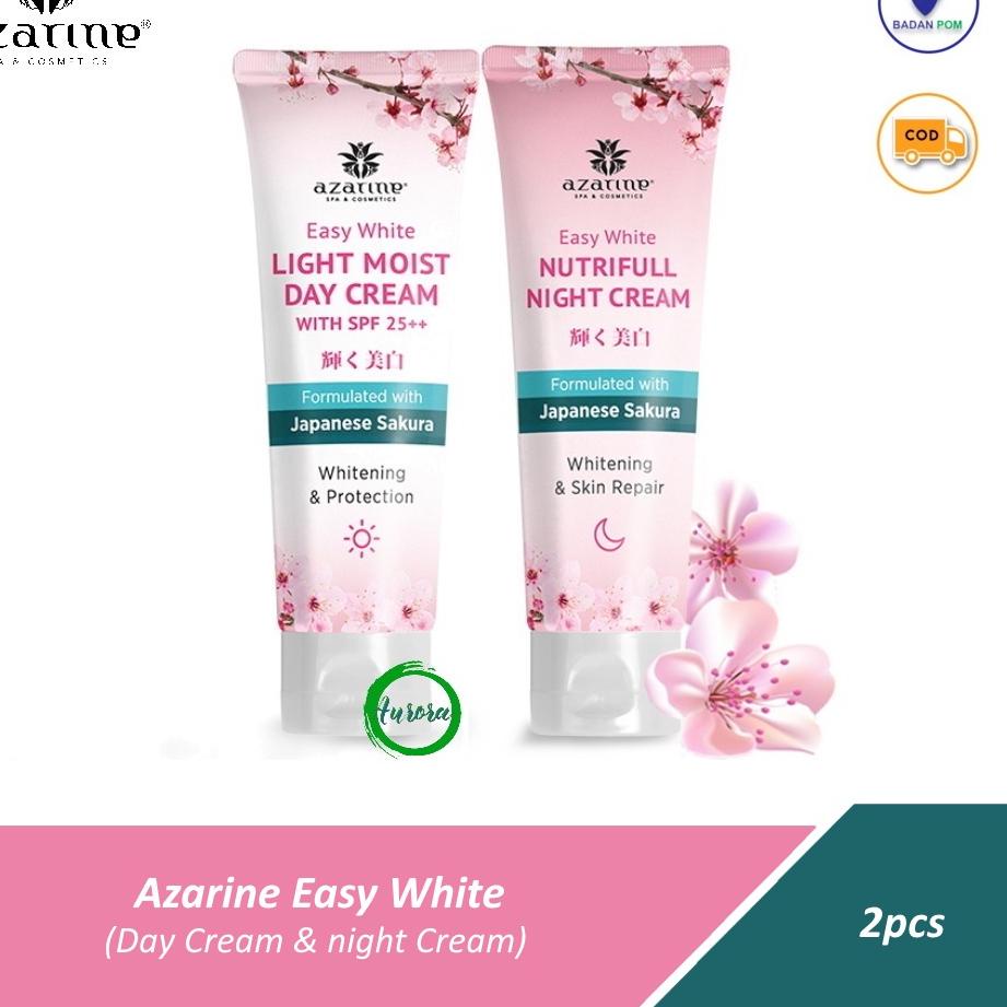 [KODE NSLOO] Paket Siang & Malam Azarine Easy White (Day Cream SPF 25 & Night Cream) - 2pcs