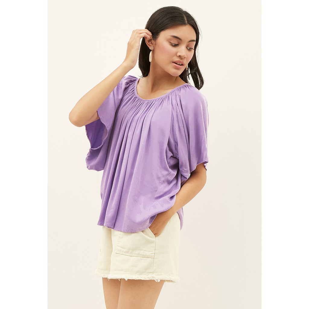 N&amp;A - SCALI PUFF SLEEVE TOP IN LILAC - Pakaian Wanita Sehari Hari