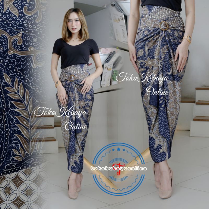rok lilit batik / rok lilit batik kain lilit murah / lilit batik modern / 20 motif-Sr navy
