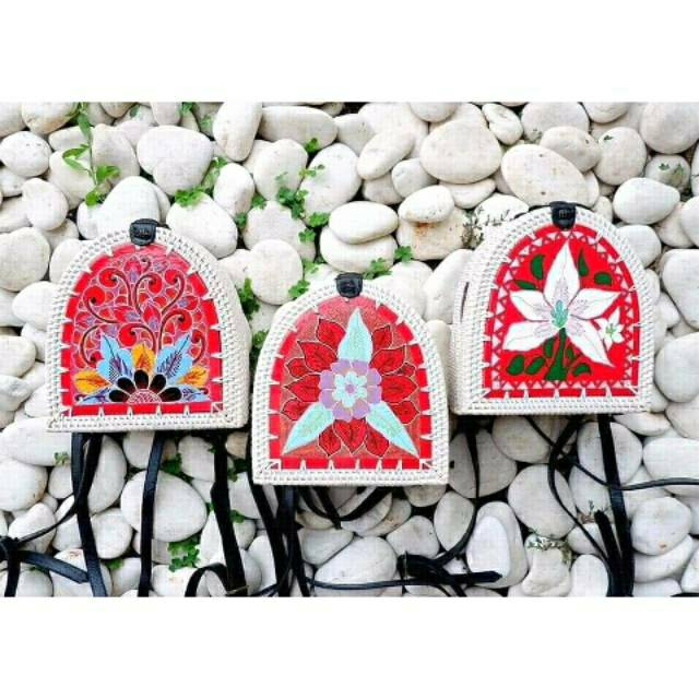 Tas Rotan Ransel Model Terbaru Unik Etnik Lombok Bali Raisa / Tas Wanita Kekinian Export Quality