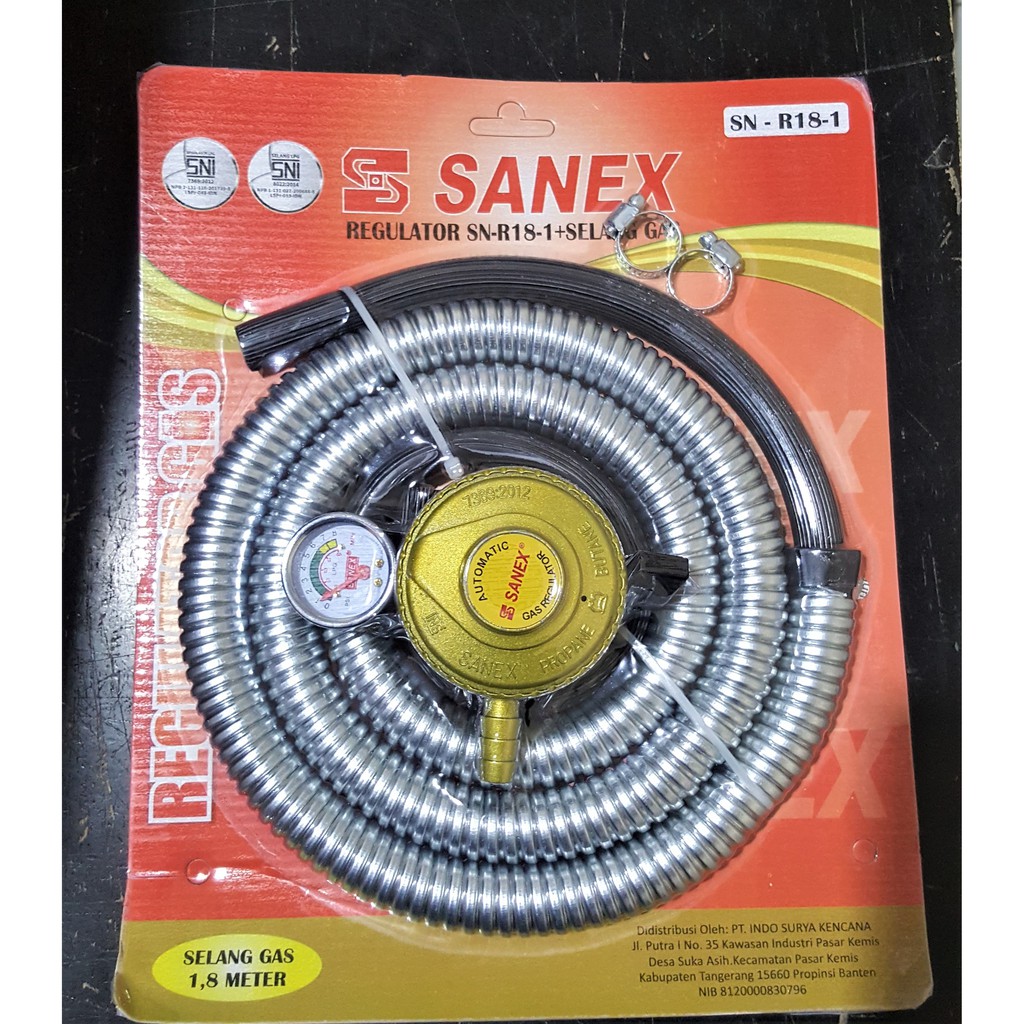 Sanex Selang Gas LPG 1.8M + Regulator Meter SN - R18-1