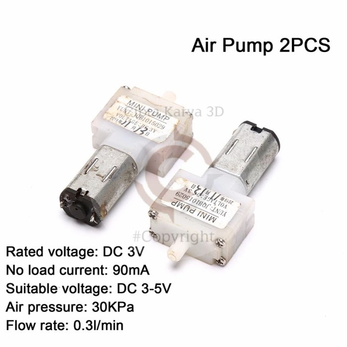 2PCS DC 3V Micro Mini Mute Air Pump Oxygen Pump M20 DC Motor Small Air
