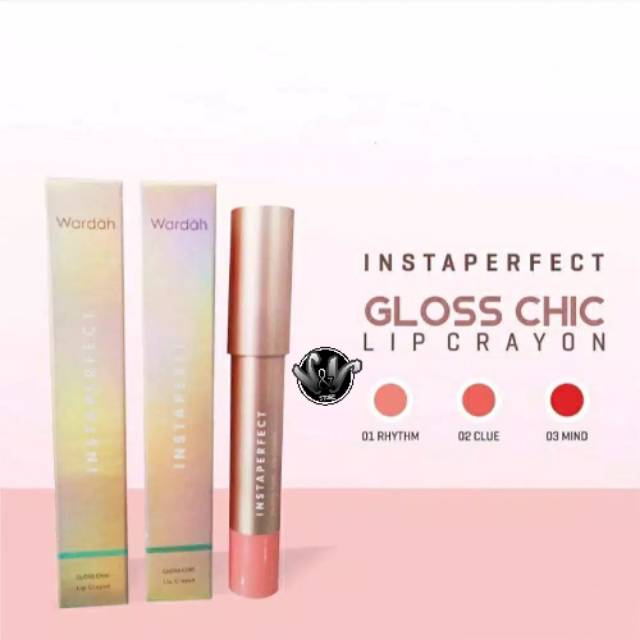 WARDAH INSTAPERFECT GLOSS CHIC LIP CRAYON/WARDAH/LIPSTICK WARDAH/LIP CRAYON/MAKE UP/ KOSMETIK BIBIR