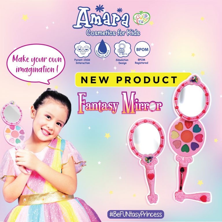 AMARA Fantasy Mirror Make Up Anak [7 warna eyeshadow, 1 blush on, 1 lipstik, 1 kuas eyeshadow] - 8,9gr