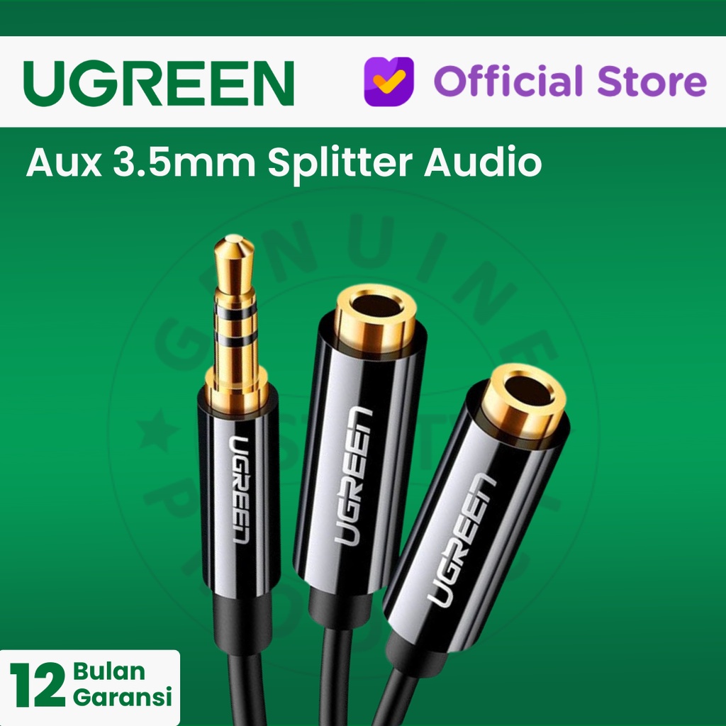 UGREEN Splitter Aux Audio 3.5mm to Dual Audio - AV134