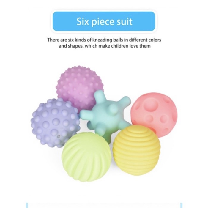 6PCS Sensory Balls With Box Baby Massage Bola Mainan Pijat Bayi Fidget