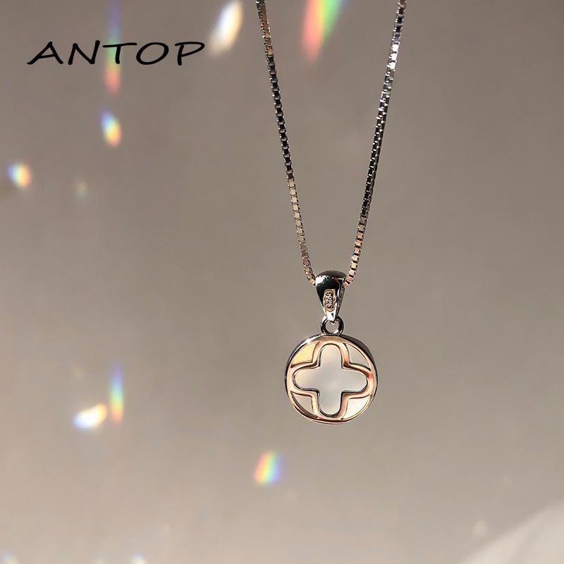 Kalung Rantai Dengan Liontin Batu Opal Imitasi Bentuk Geometri Warna Putih Untuk Wanita