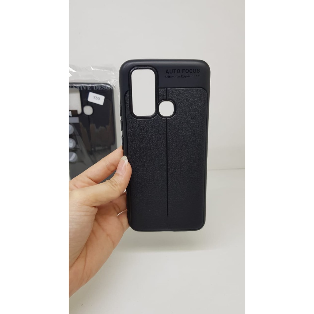 Auto Fokus Vivo Y50 Leather Soft Case Vivo Y30 AUTOFOCUS Motif Kulit Jeruk