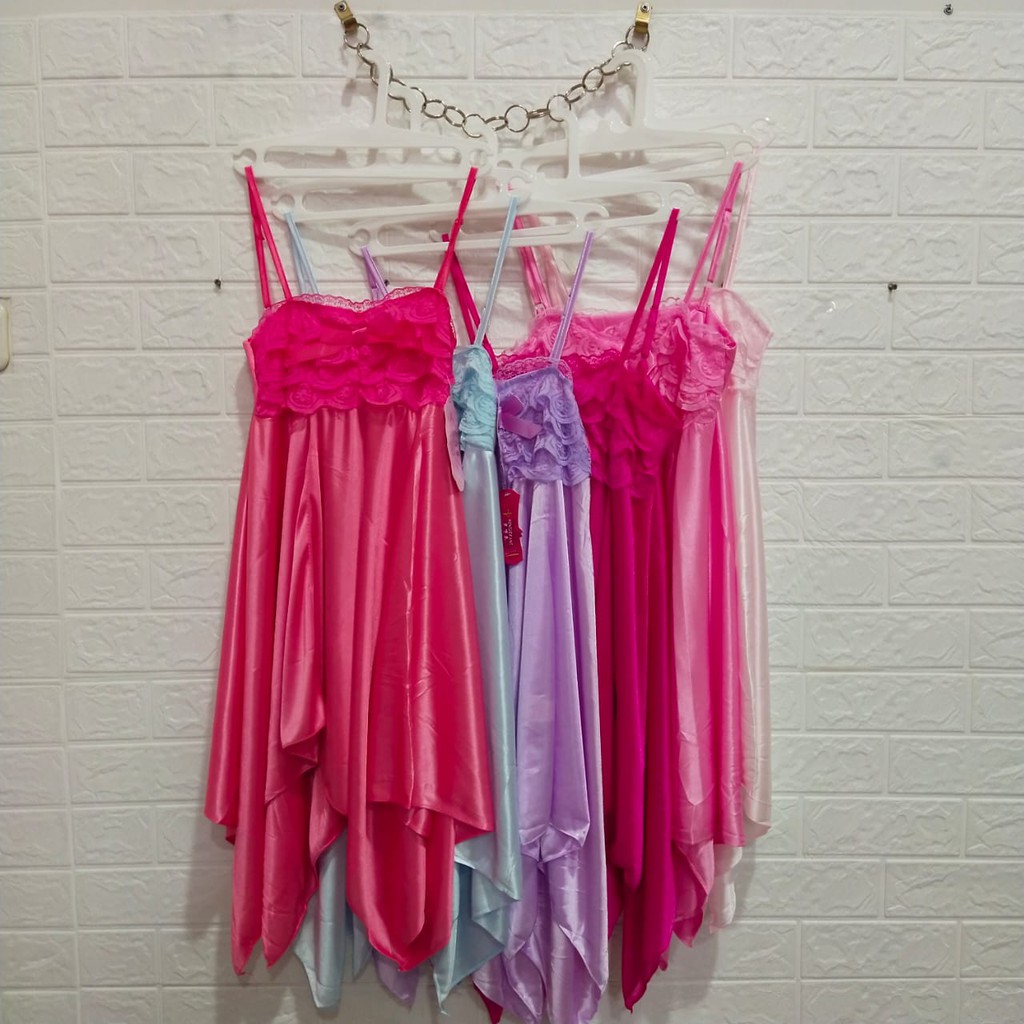 Baju Tidur Renda Wanita Import Bahan Satin