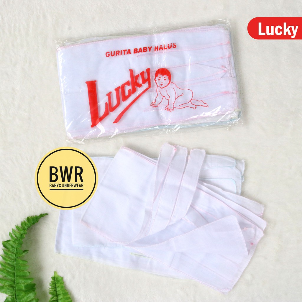 [ 6pc ] Gurita Lucky PUTIH Polos [ V J2 K2 ] Gurita Bayi Tali Ikat Murah - Bwr