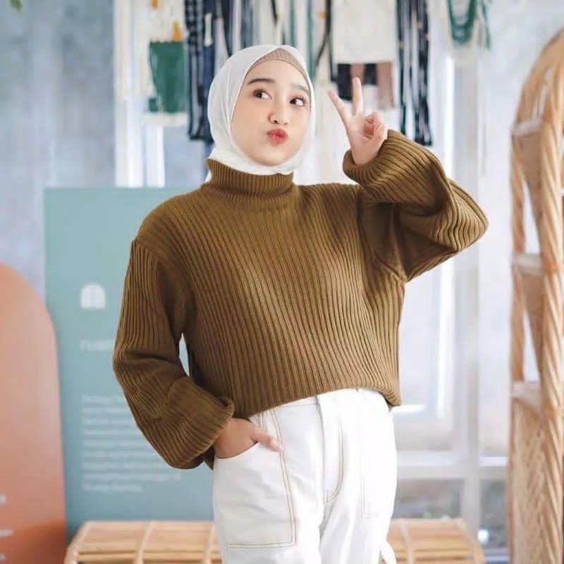 Bayoneta Rajut Sweater Knit Wanita 100 % Rajut Asli