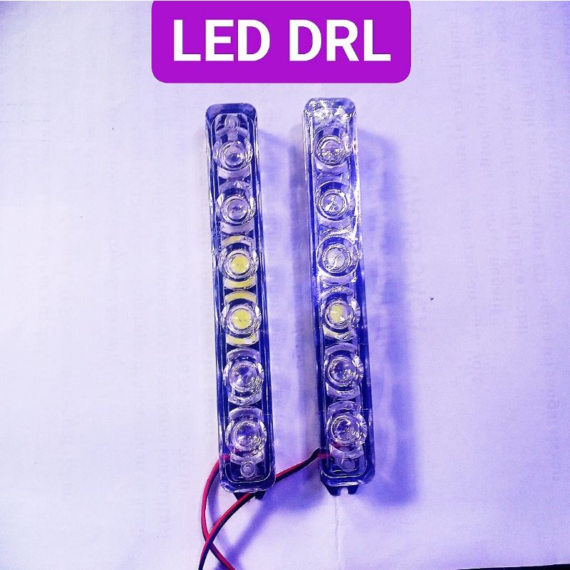 Lampu LED DRL 6 mata universal DC 12 Volt