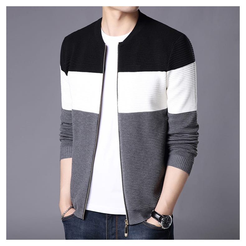 sweater rajut jaket resleting 3 warna/rajut pria/sweter pria
