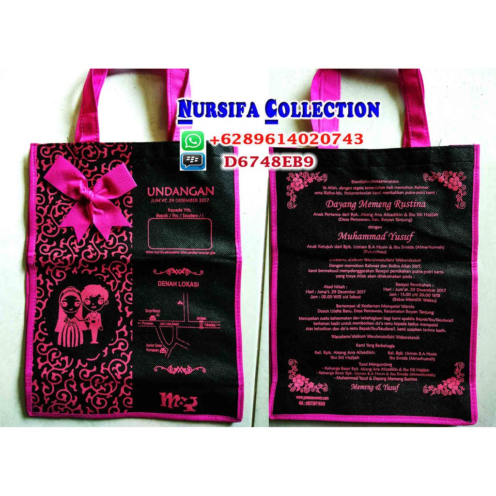 Jual Tas Undangan Pernikahan Tenteng Kombinasi Pakai Alas / tas nikah