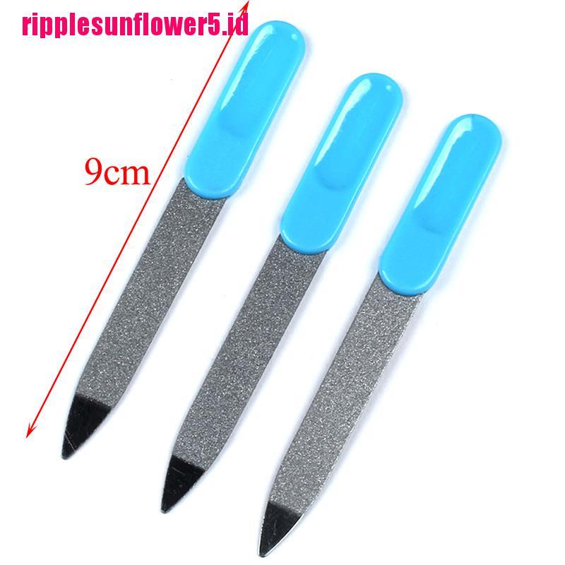 2pcs Kikir Kuku Dua Sisi Bahan stainless steel metal Untuk manicure / pedicure
