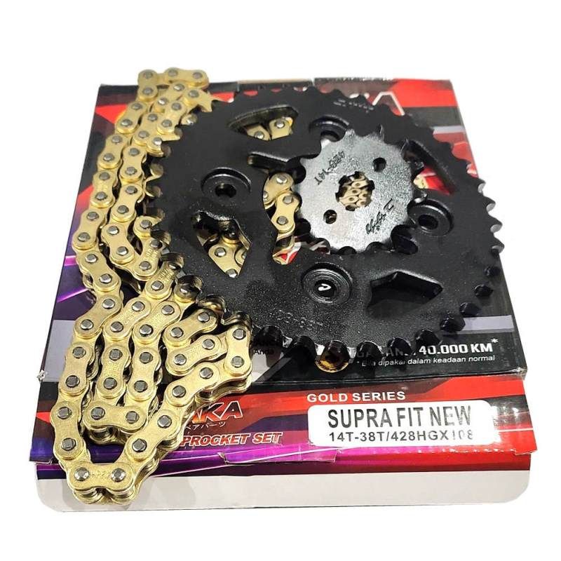 gir gear set girset gearset yuzaka gold 14-38 supra fit new revo lama karisma supra x 125