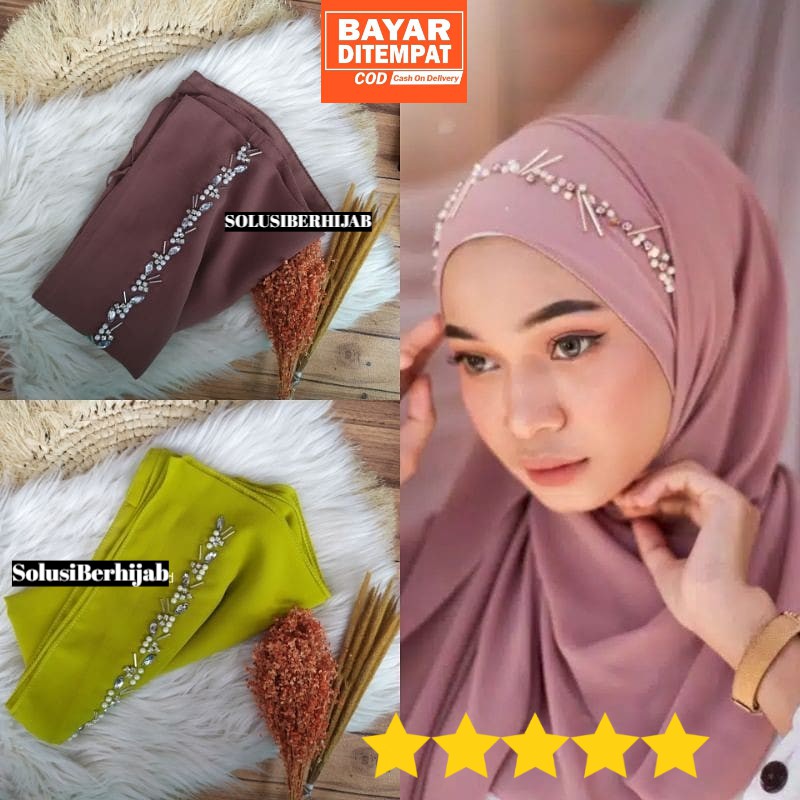 [WARNA BAGUS] PASHMINA BANDO PASMINA PREMIUM Payet Mutiara Hijab Jilbab Bahan Ceruty