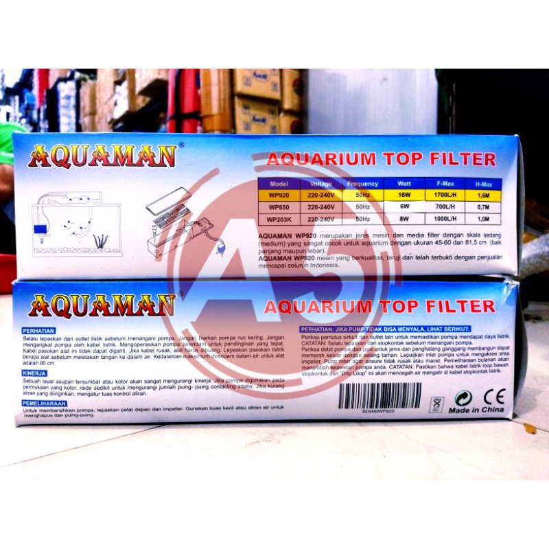 Promo Murah Pompa Aquarium Box filter Aquarium Aquaman WP 920