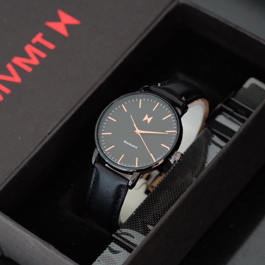 Jam Tangan Pria Wanita MVMT Tali Kulit Fullset