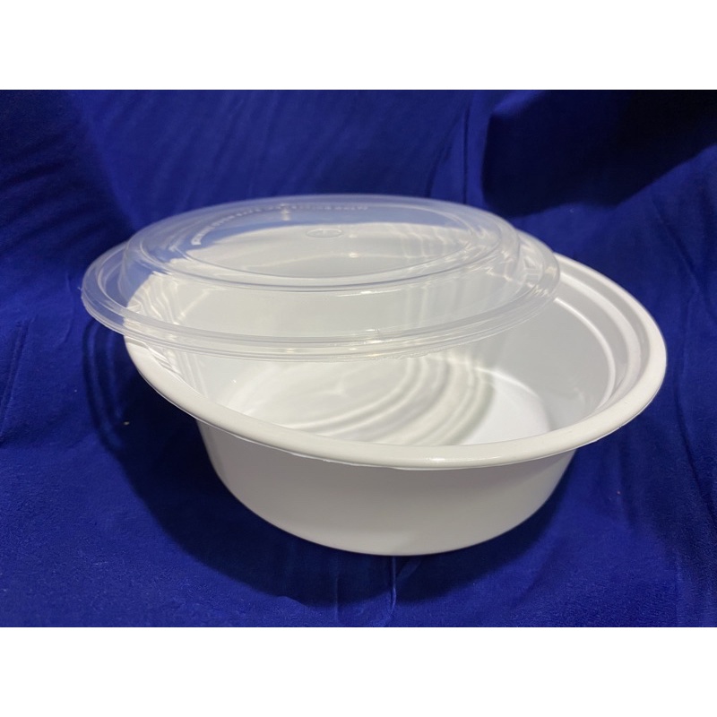 TWINWALL MANGKOK PLUS TUTUP WARNA PUTIH 1000ML 1PACK 25PCS EASY PACK