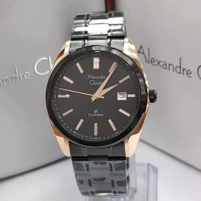JAM TANGAN PRIA ALEXANDRE CHRISTIE AC 8514 BLACK ROSEGOLD