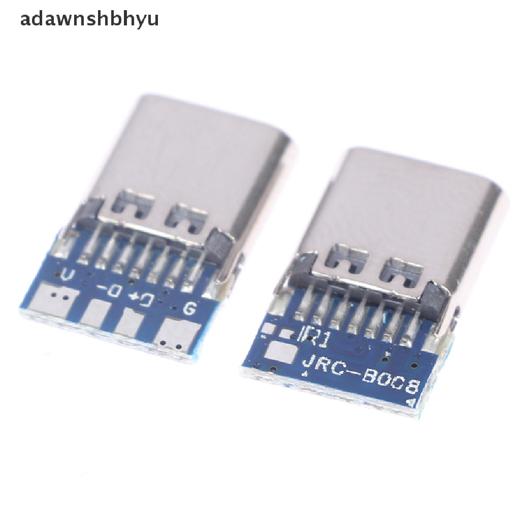 Adawnshbhyu 10pcs Konektor USB 3.1 Tipe C 14pin Female Socket Wadah Lubang Melalui Lubang