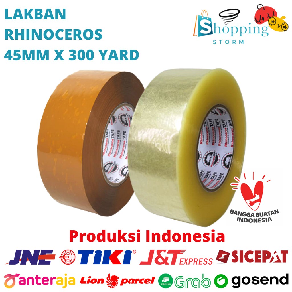 

Lakban Bening Lakban Jumbo RHINOCEROS Tape Lakban OPP Bening/Coklat Solatip Isolasi Bening Putih 45MMx300Yard