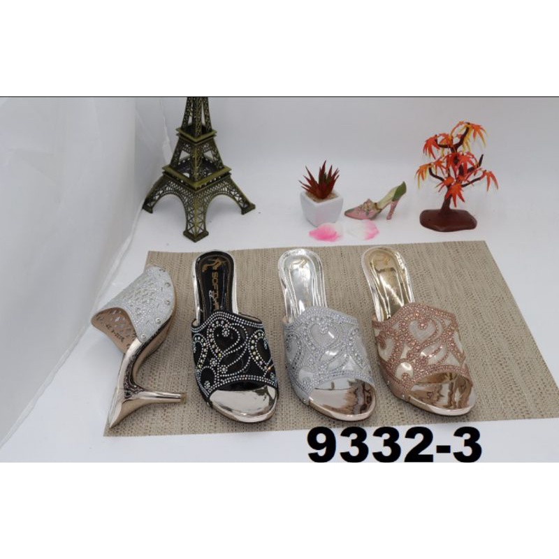 Sandal pesta kaca sofiya import 7cm 9332 3