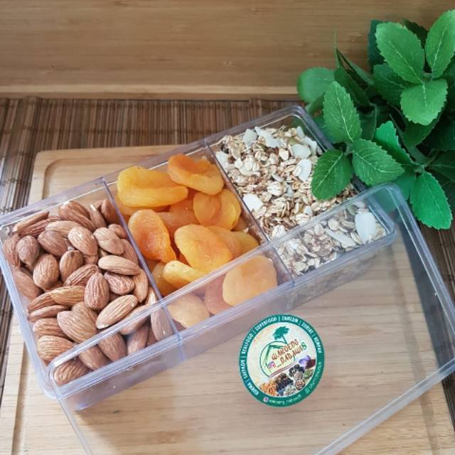 

Paket hemat sekat 3 (Almond, Apricot, Granola) 550gr