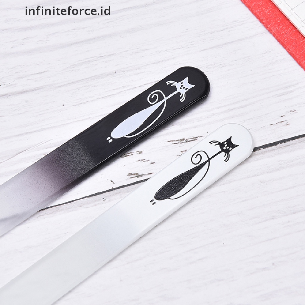 Infiniteforce.id 2pcs / Set Buffer Kikir Kuku Bahan Kaca Tahan Lama Untuk Manicure / Nail Art