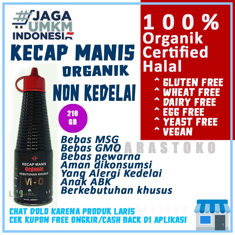 

Non Soy Soya Free Sauce Organic Kecap Manis Organik Tanpa Kedele Halal Free Msg Gluten Murah Botol