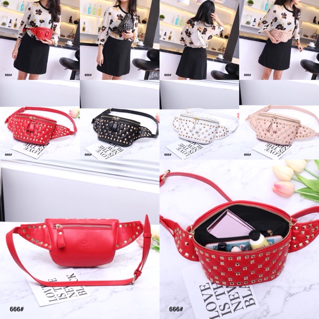 Valentino Waist Bag Valentino Studded Waist Bag Gold