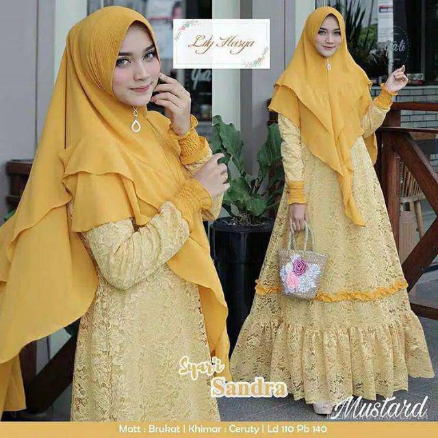 Sandra syari gamis syari dress muslim gamis brukat