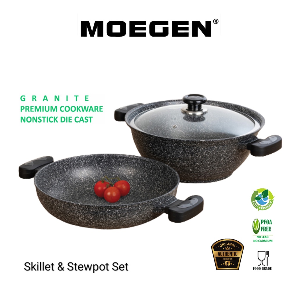 ORIGINAL MOEGEN Germany skillet &amp; stewpot set granite anti lengket original