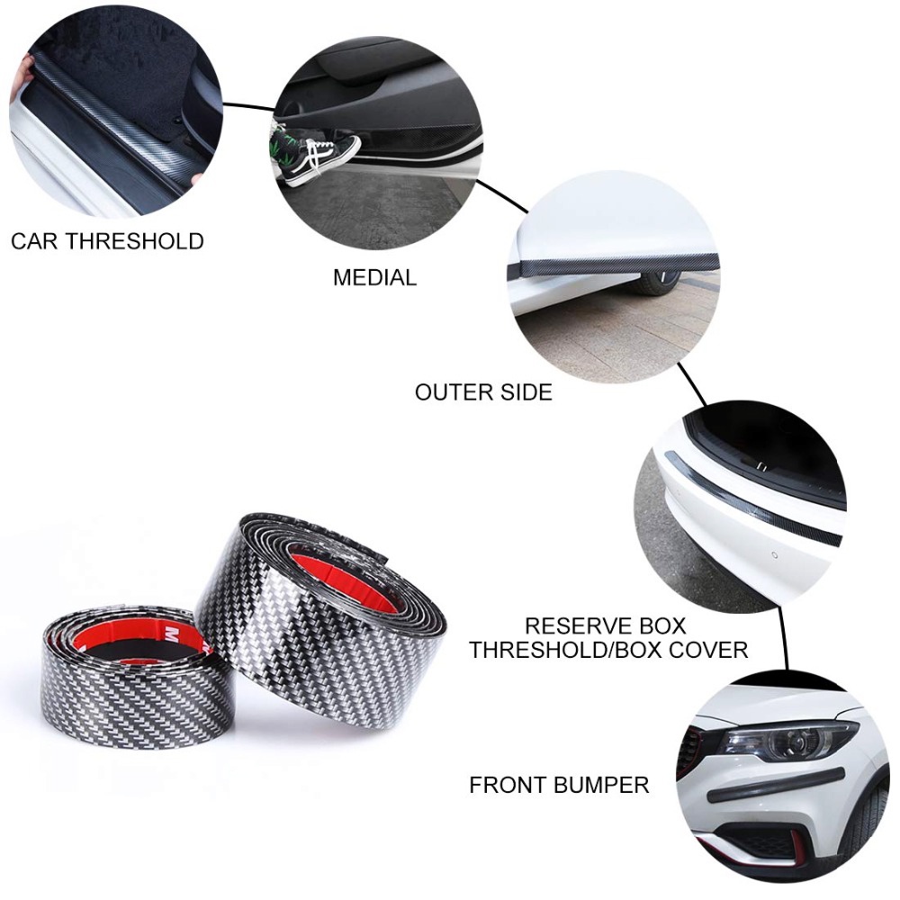 【Carbon Fiber】Sticker Sill Plate Pintu Mobil/Sticker Pelindung Pintu Mobil/Sill Plate Stiker Pelindung Seal Plate